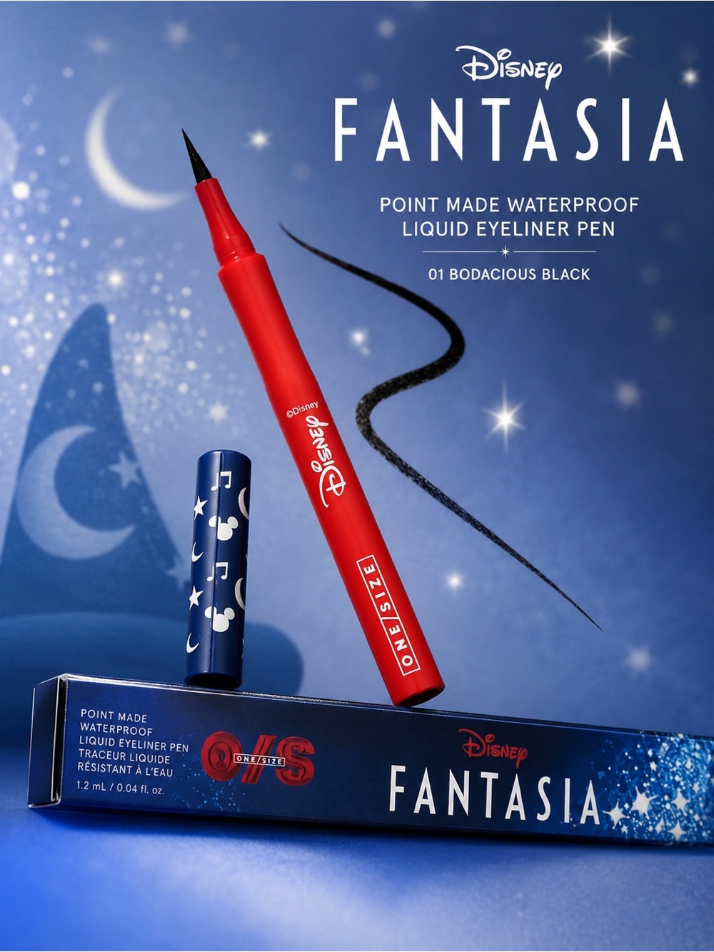 ONE/SIZE Disney Fantasia Point Made Waterproof Liquid Eyeliner Pen Bodacious Blk